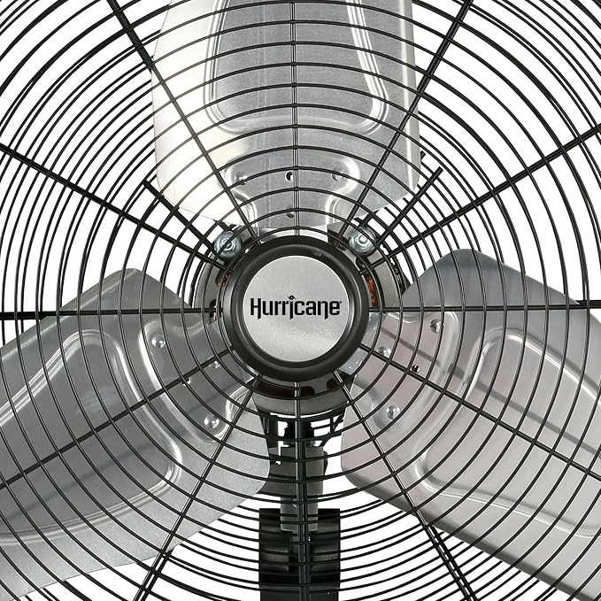 Hurricane Pro Commercial Grade Oscillating Metal Wall Mount Fan w/ 3 Speeds - Image 6
