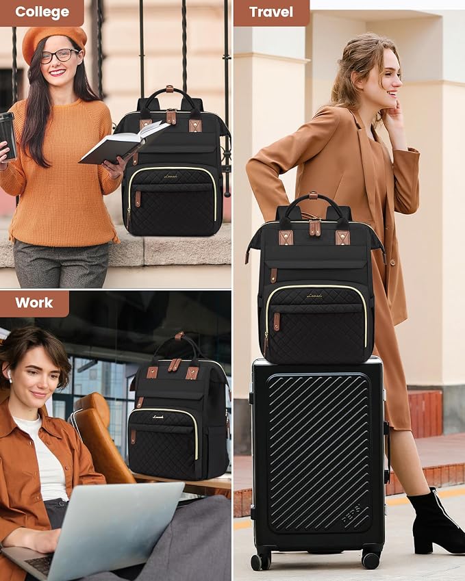 LOVEVOOK Laptop Backpack for Women, 15.6'' Waterproof Nurse Bag Teacher Work - Image 9
