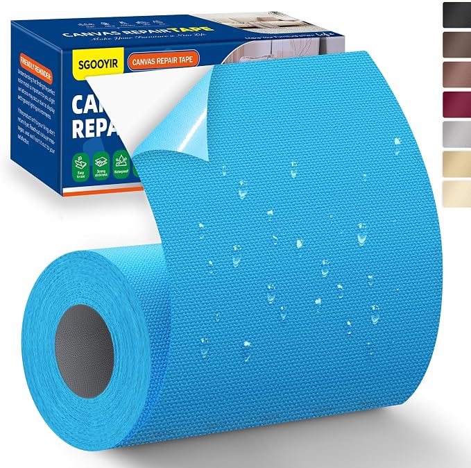 Self-Adhesive Canvas Repair Tape, Fabric Patch Repairs Kit by Sgooyir