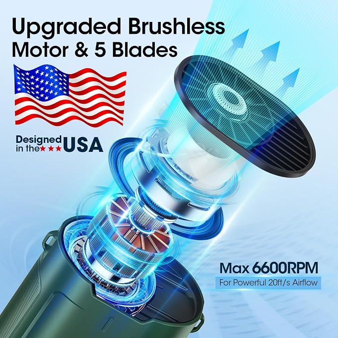 Heelkl 2026 AI Portable Fan Rechargeable, 4 Speeds Strong Airflow, Personal - Image 3