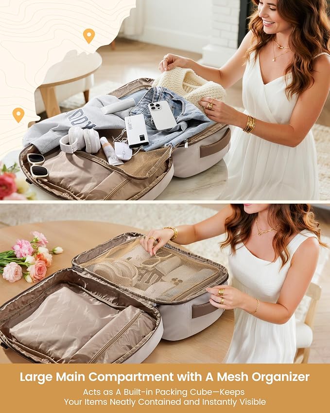 LOVEVOOK 40L Travel Backpack for Women & Men, Airline Approved Carry On Luggage - Image 4