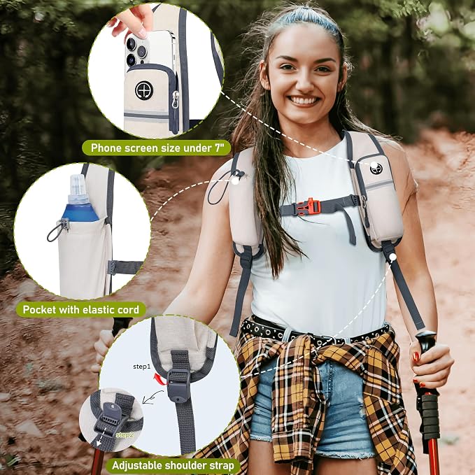 FIORETTO 15L Hiking Backpack for Women Men Mini Packable Backpack Lightweight - Image 2