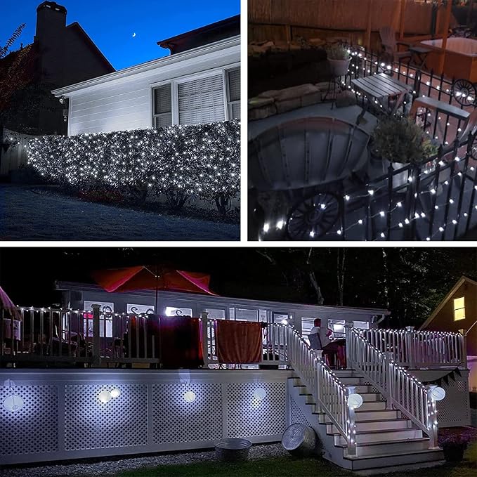 Solar String Lights Outdoor, 4 Pack Each 100 LED Solar Twinkle Lights - Image 8