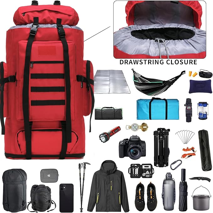 Hiking Backpack for Men 70L/100L Camping Backpack Military Rucksack Molle 3 - Image 4