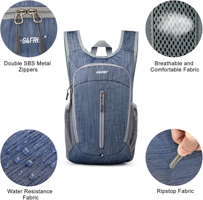 G4Free 10L Hiking Backpack Small Travel Hiking Daypack Lightweight Packable - Image 4