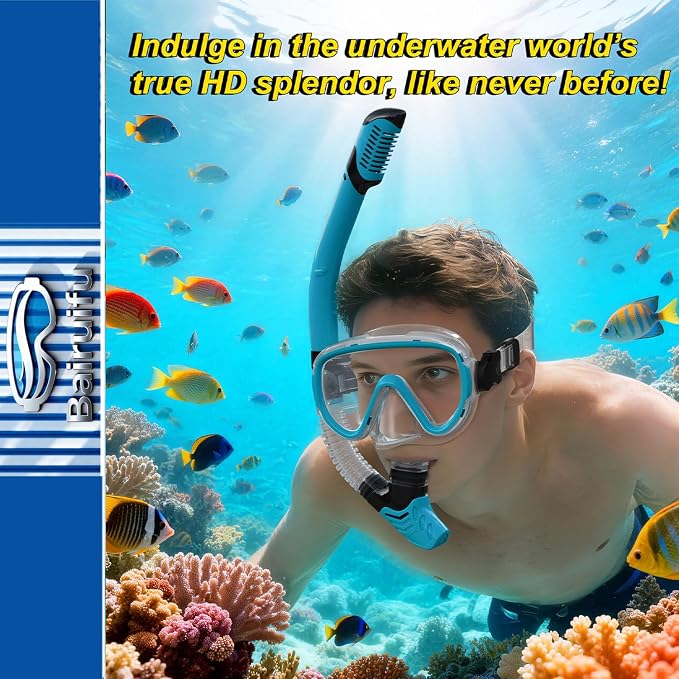 Bairuifu 2-Pack Snorkel Gear for Adults | Enhanced Anti-Fog & Anti-Leak - Image 3