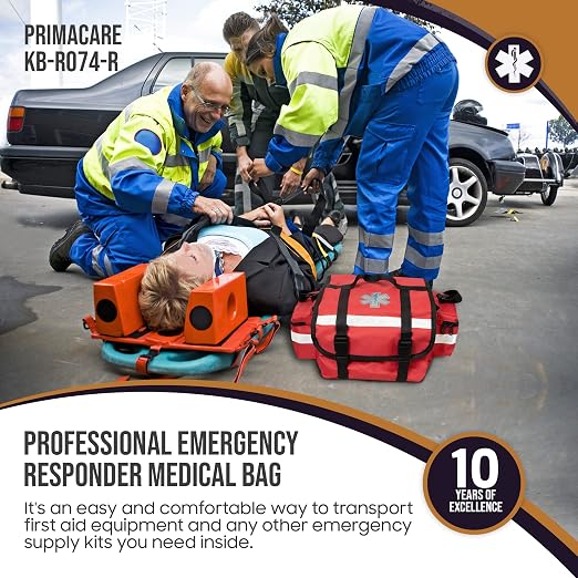 Primacare KB-RO74-R First Responder Trauma Bag, Side Pockets, Reflective Strip - Image 5