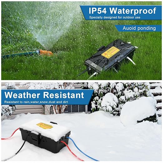NineLeaf Outdoor Waterproof Electrical Box, IP54 Weatherproof Extension Cord - Image 2