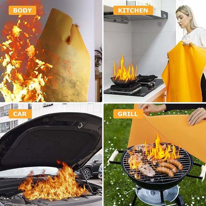 Emergency Fire Blanket, Flame Retardant Fire Blankets Emergency - Image 4