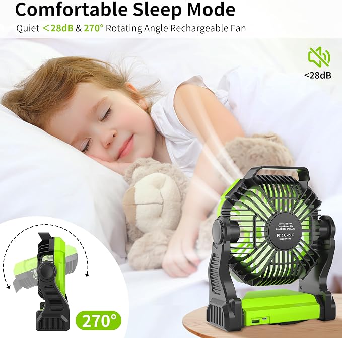 Rechargeable Portable Camping Fan - Image 4