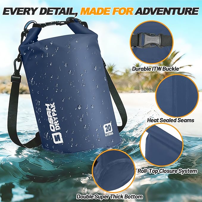Waterproof Dry Bag, 5L/10L/20L/30L/40L Roll Top Lightweight Storage Backpack - Image 4