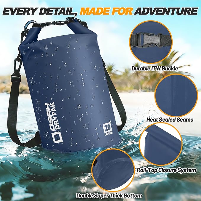 Waterproof Dry Bag, 5L/10L/20L/30L/40L Roll Top Lightweight Storage Backpack - Image 3