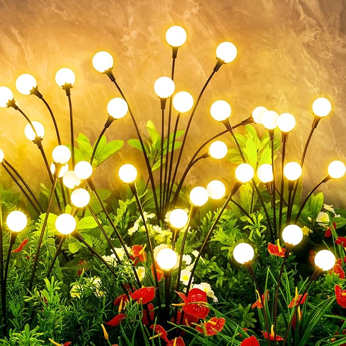 vignuto Solar Lights Outdoor Waterproof 4 Pack of 32 LEDs Garden Patio Firefly by Unknown