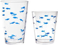 KLIFA- CHARLESTON- 16.5 & 19 oz, School of Fish Acrylic Drinking Glasses by KLIFAHome