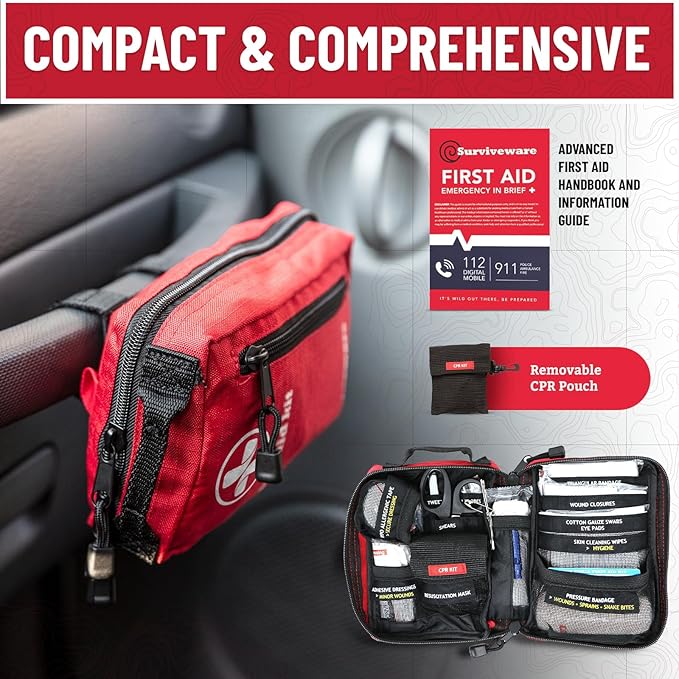 Surviveware 98 Pcs Comprehensive Premium Survival First Aid Kit - Image 6