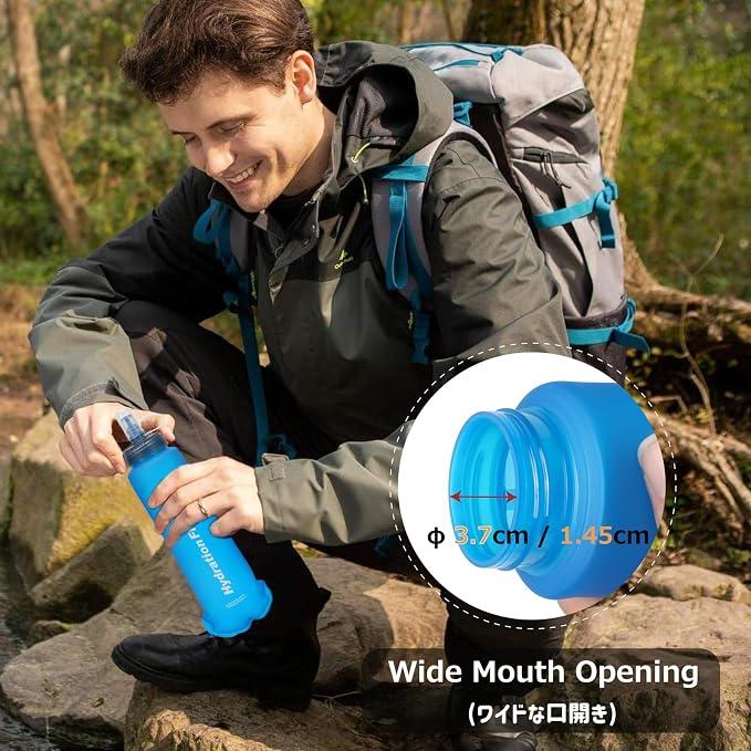 Azarxis TPU Soft Flask Collapsible Water Bottle Running Folding Gel Water - Image 6