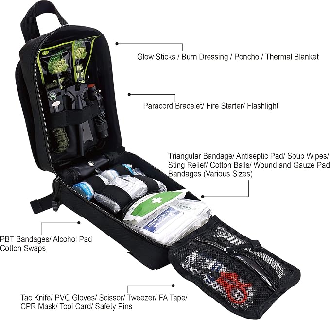 EVERLIT 250 Pieces Survival First Aid Kit IFAK EMT Molle Pouch Survival Kit - Image 2