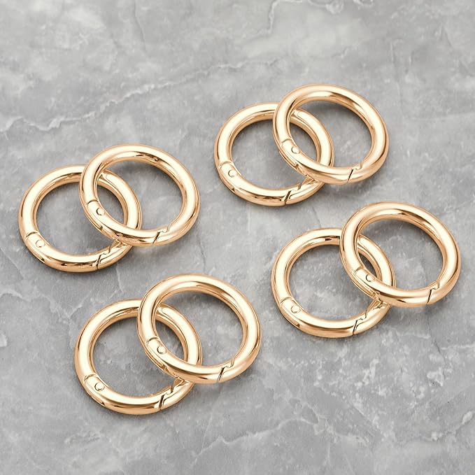 Gkeygo Key Ring Clip, 4/5 Inch Keychain Rings, 8 Pack Round Carabiner Clip - Image 7