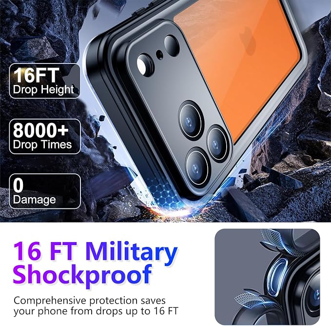 Temdan Compatible with iPhone 17 Pro Max Case, Waterproof Built-in Screen & - Image 3