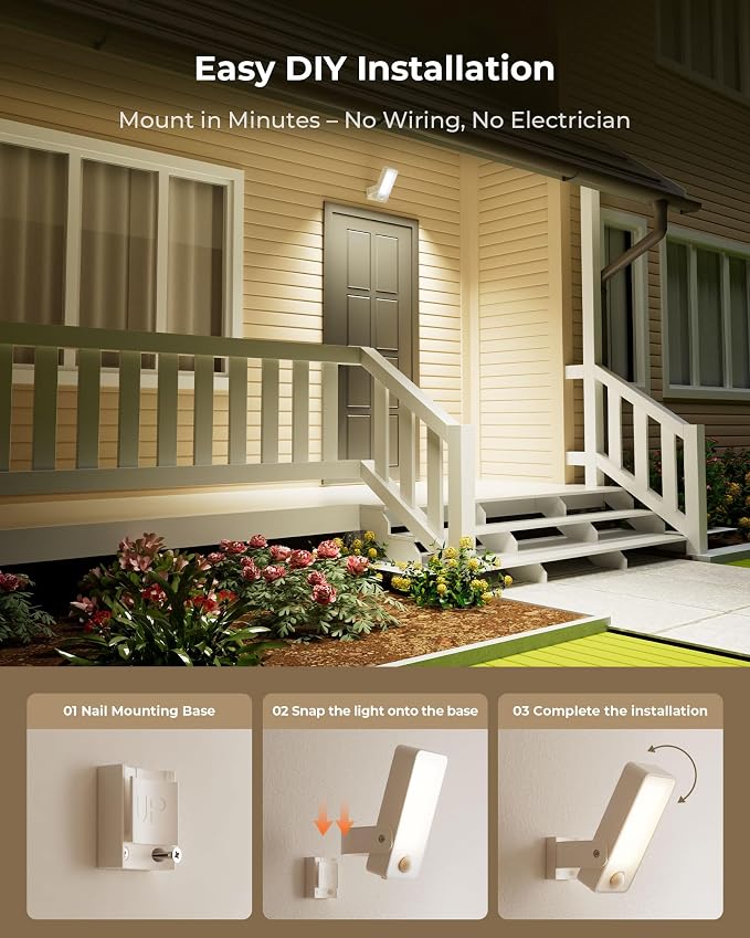 Motion Sensor Outdoor Light, 10000mAh Rechargeable Battery Operated Outdoor - Image 7
