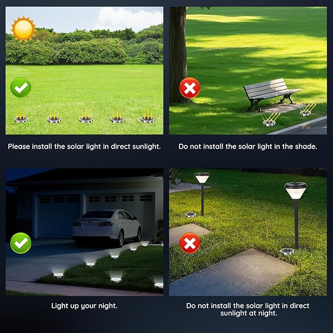 Solar Ground Lights Outdoor, 1 Pack Solar Lights Outdoor Waterproof, Mini Flat - Image 5