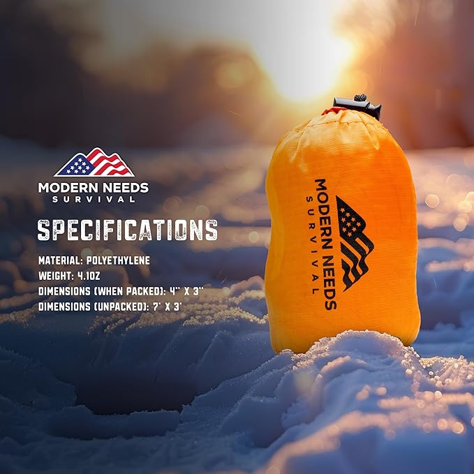 MODERN NEEDS Emergency Sleeping Bag Survival – Thermal Blanket & Bivy Sack | - Image 4