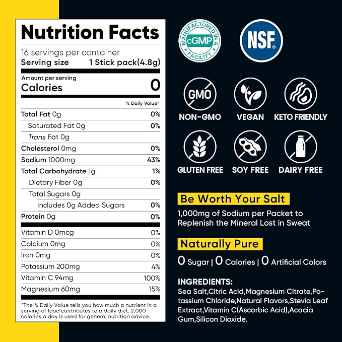 Venture Pal High Sodium Sugar Free Electrolytes Powder Packet, Zero Calories - Image 8