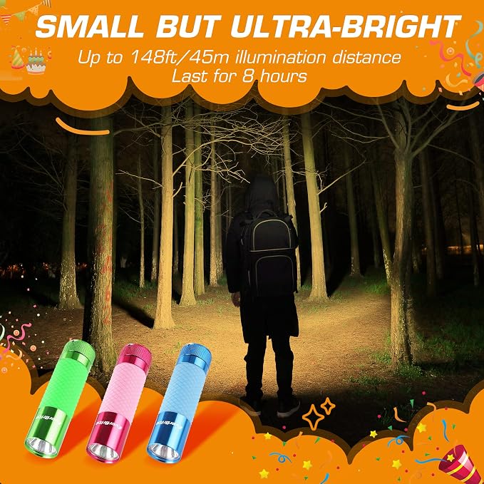 EverBrite 3-Pack Mini Flashlights, Glow in Dark Flashlights, Aluminum LED - Image 7
