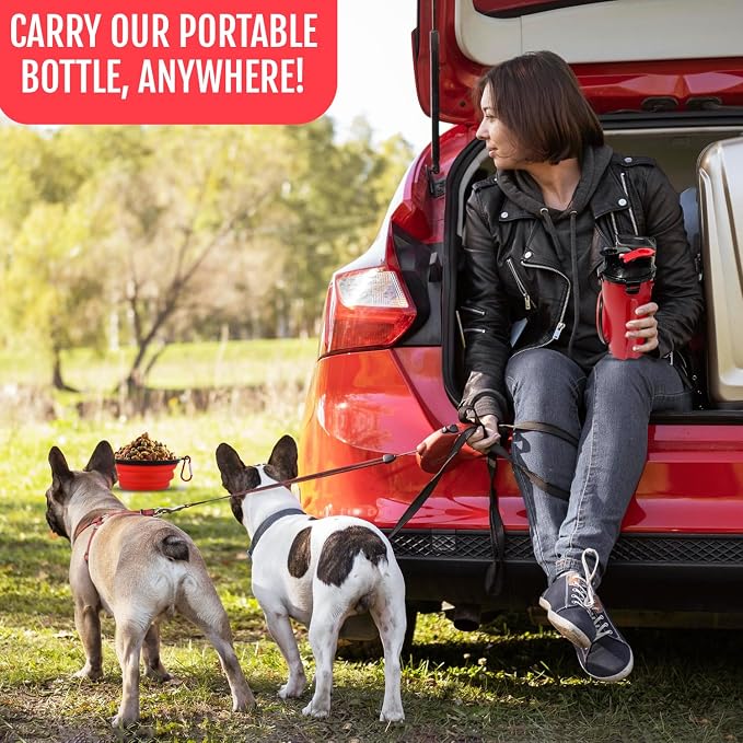 Dog Travel Water Bottle W/Collapsible Bowls - Image 7