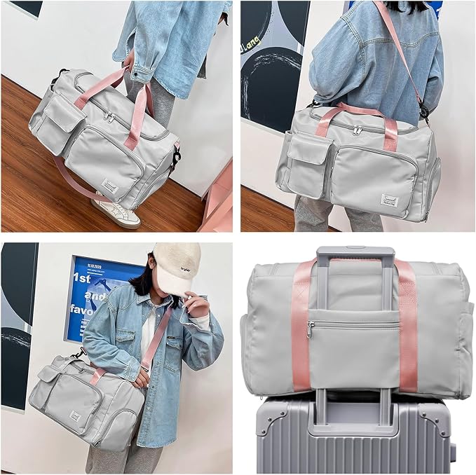 Suruid Travel Duffel Bag with Shoes Compartment Sports Gym Bag with Dry Wet - Image 7