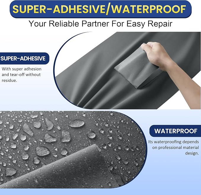 Self-Adhesive Canvas Repair Tape, 8.3" x 11" Waterproof Canvas Repair Patch - Image 3