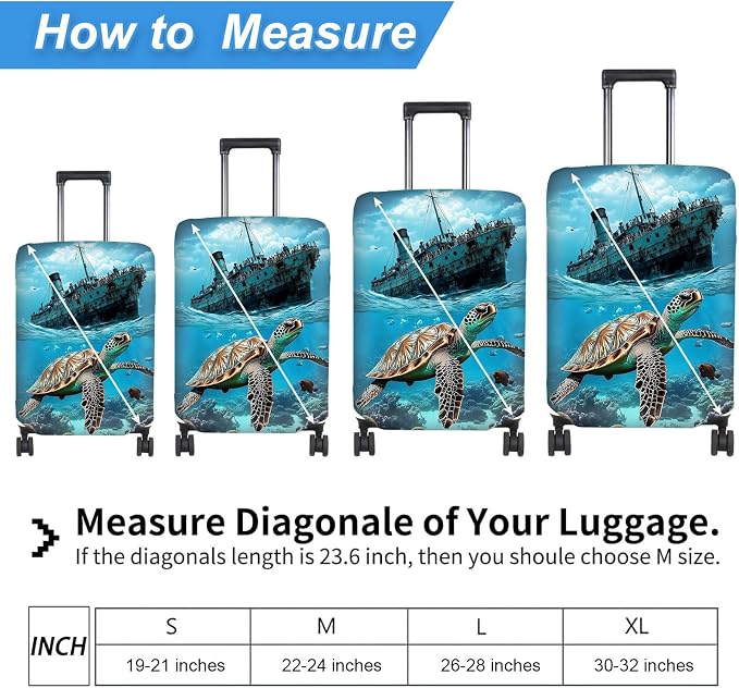 Luggage Cover Protector for 19-20 Inch Suitcases, TSA Approved Elastic Travel - Image 2