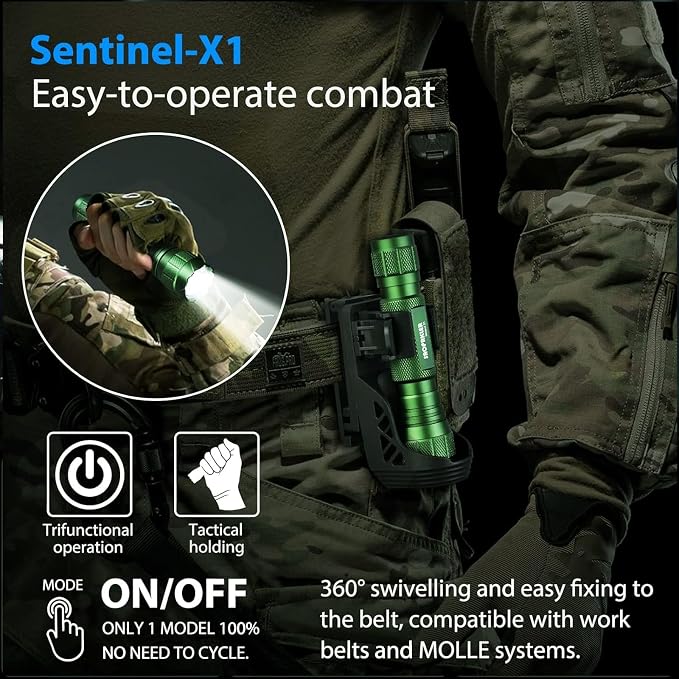SAOPRKLER Tactical Flashlight 1200 High Lumen Duty Belt Flashlight - Image 3