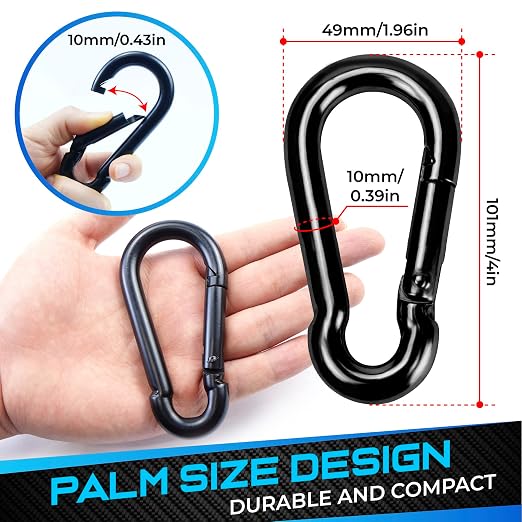 PAMAZY 2Pcs 4In Spring Snap Hooks 700LBS Capacity, Carabiner Clip, Heavy Duty - Image 3