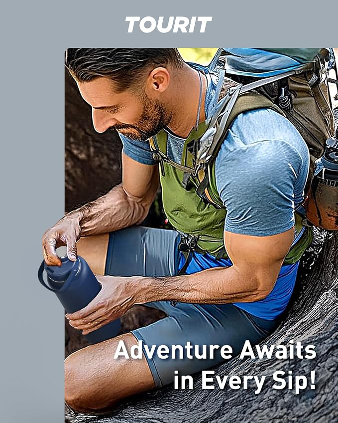 TOURIT 40 oz Insulated Water Bottle, Stainless Steel Sports Water Bottles - Image 8
