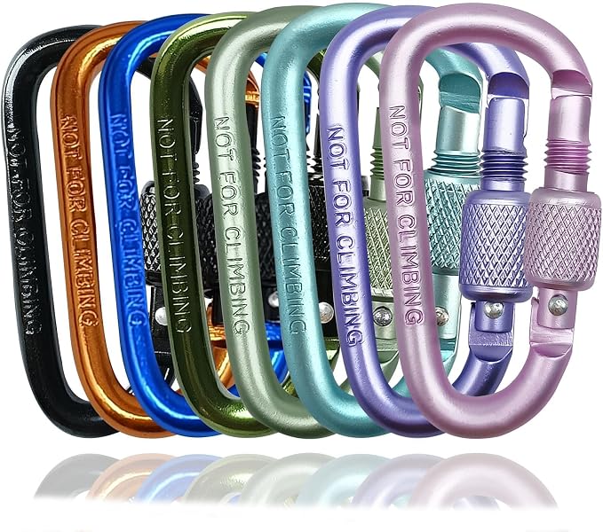 YUCHIYA 8 Pack D-Shape Carabiner Clasp by YUCHIYA