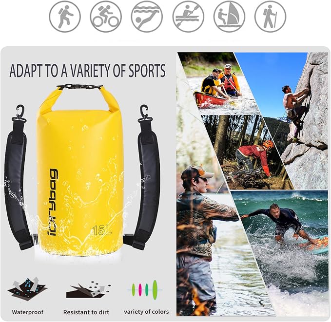 IDRYBAG Dry Bag for Kayaking Waterproof 2L/5L/10L/15L/20L, Small Dry Sack - Image 5