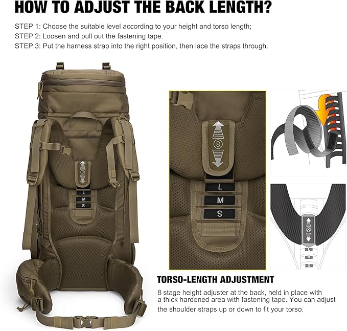 Mardingtop 75L Molle Hiking Internal Frame Backpacks - Image 6