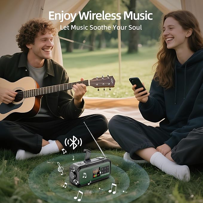 Emergency Radio Waterproof Bluetooth Speaker, Portable Digital AM FM Radio - Image 5
