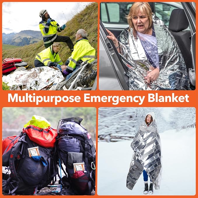 Frocopo 6 Pack Emergency Mylar Blanket, Emergency Blanket Space Blanket - Image 9