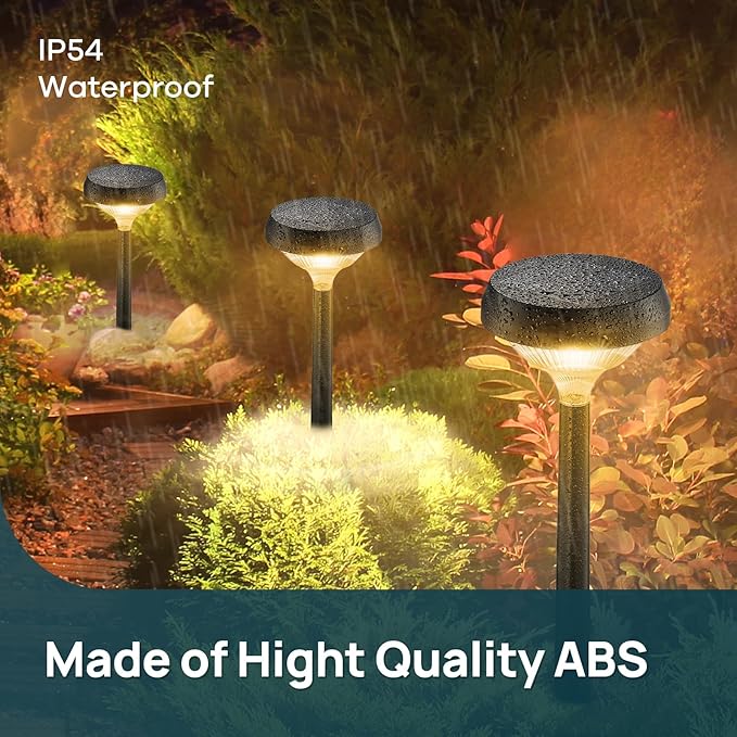 Linkind Solar Pathway Lights 4 Pack, Solar Lights Outdoor, Warm White Path - Image 4