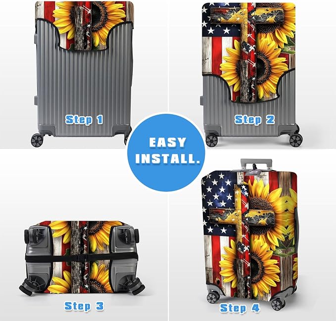 Luggage Cover Protector for 22-24 Inch Suitcases, TSA Approved Elastic Travel - Image 6