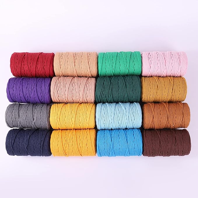 Teal Macrame Cord 4mm x 109Yards, Colored Cotton Rope Craft Cord Colorful - Image 5