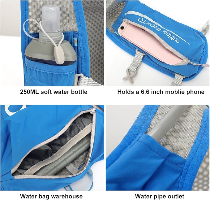INOXTO Running Hydration Vest Backpack, Lightweight Insulated Pack - Image 2