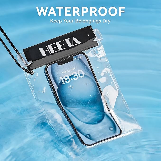 HEETA 5-Pack Clear Waterproof Dry Bag Pouch, Water Tight Cases Dry Bags - Image 2
