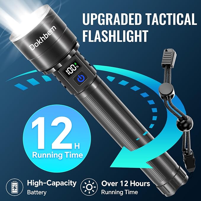 Rechargeable Flashlights 2 Pack, Super Bright LED Long Handle Flashlight - Image 6