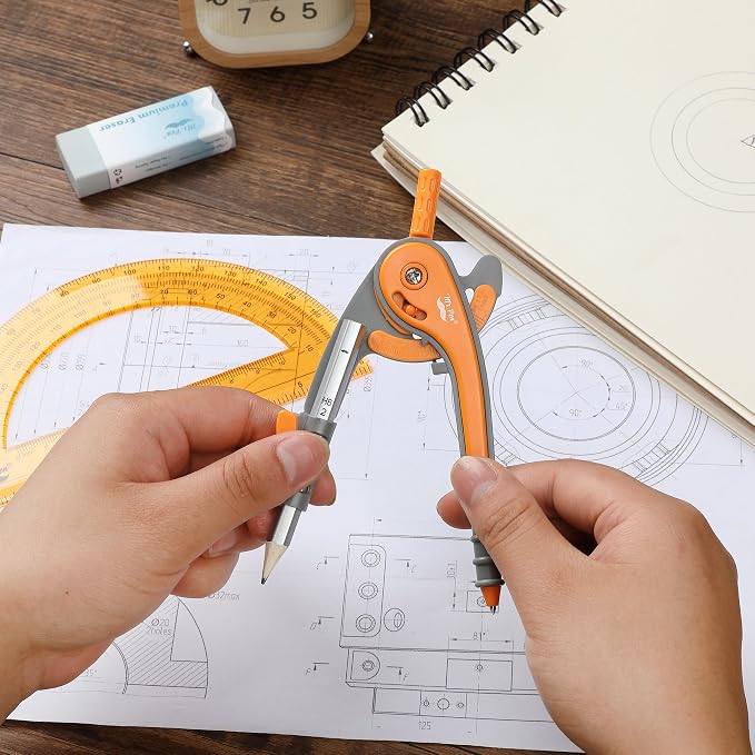 Mr. Pen- Geometry Compass and Protractor Set, 6 Inch Compass, 6 Inch Protractor - Image 6