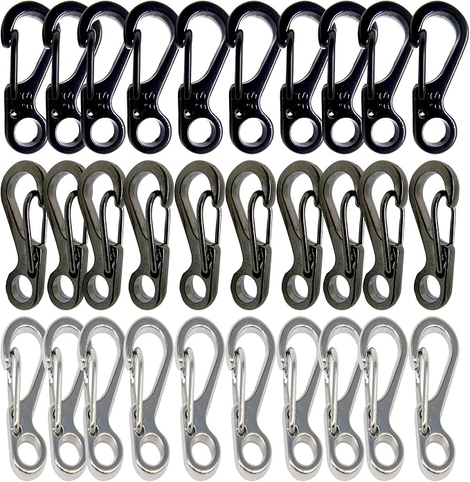 Mini Carabiner Clips with Metal Spring Wiregate Hook and Little Eye Hole by Bytiyar