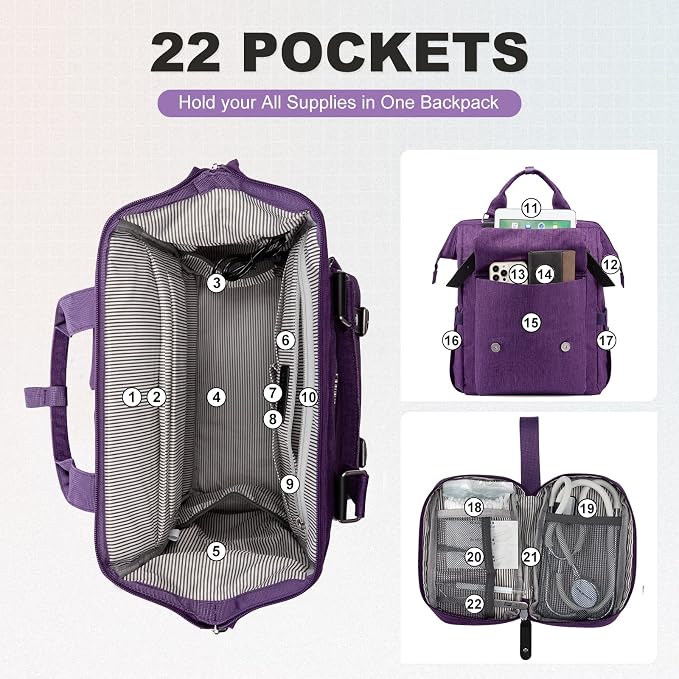 LOVEVOOK Laptop Backpack for Women Teacher Doctor Nurse Bags Work Backpack - Image 3