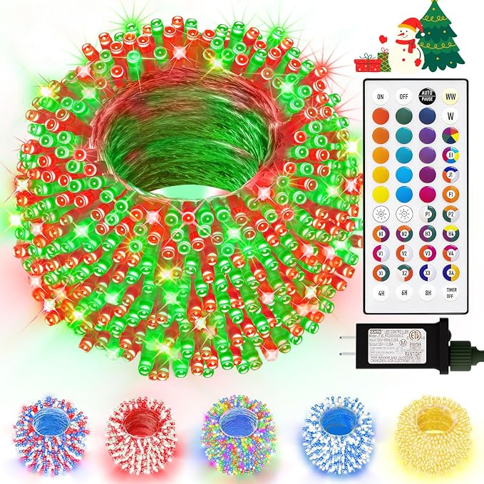 LitHome 99Ft 300 LED Color Changing Christmas String Lights, 35 Colors 9 Modes by LitHome